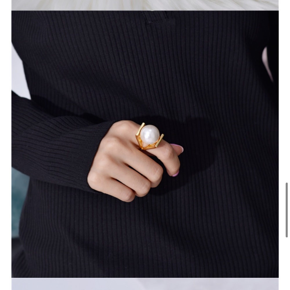 Pearls GoldHollow ExaggerationDesignFingerAdvanced - Picture 7 of 8